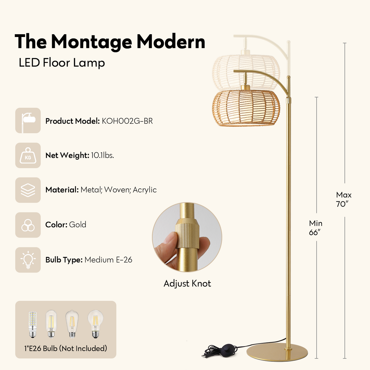 Handwoen Rattan Shade Floor Lamp