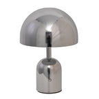 Modern Chrome Mushroom Table Lamp - Sleek Metallic LED Light for Minimalist & Contemporary Decor