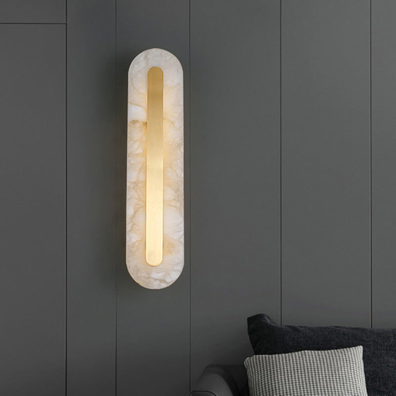 Luxury Alabaster Wall Lamp with Gold Inlay for Contemporary & Elegant Spaces