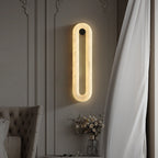 Natural Alabaster Oval LED Wall Sconce Minimalist Modern Wall Lamp