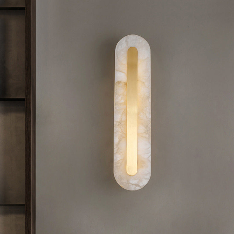 Luxury Alabaster Wall Lamp with Gold Inlay for Contemporary & Elegant Spaces