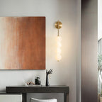 Minimalist Linear Wall Lamp with Four Opal Glass Globes