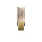 Contemporary Ribbed Glass Wall Lamp with Brushed Brass Accent