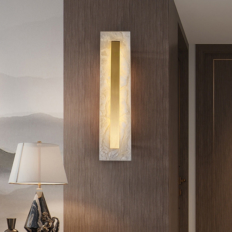 Luxury Alabaster Wall Lamp with Gold Inlay for Contemporary & Elegant Spaces