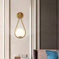 Minimalist Brass Teardrop Wall Lamp with Frosted Glass Shade