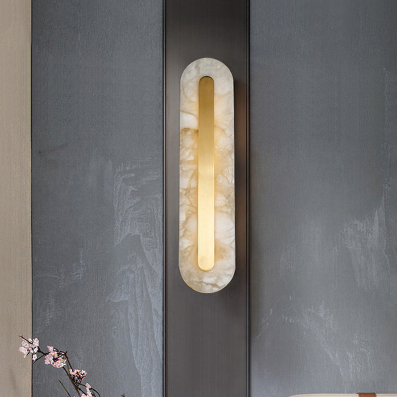 Luxury Alabaster Wall Lamp with Gold Inlay for Contemporary & Elegant Spaces