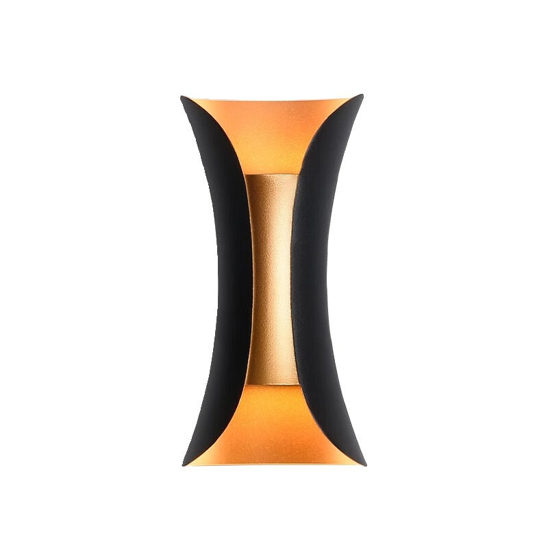 Curved Up-Down Outdoor Wall Light - Minimalist LED Sconce with Dual Light Output for Contemporary Homes